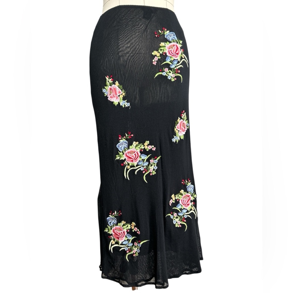 90’s Vivienne Tam mesh floral embroidered skirt - Picture 3 of 8